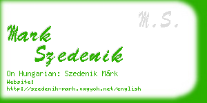 mark szedenik business card